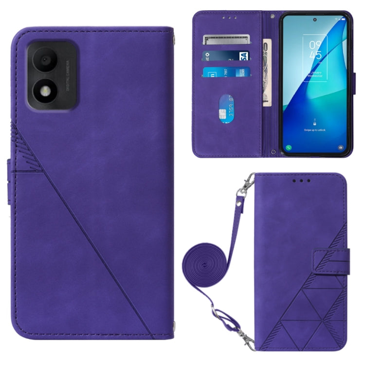 Custodia per cellulare in pelle con flip in rilievo 3D a tracolla, For TCL 30 V 5G T781S / 30XE 5G, For TCL 30Z T602DL, For TCL 303, TCL 305i With fingerprint