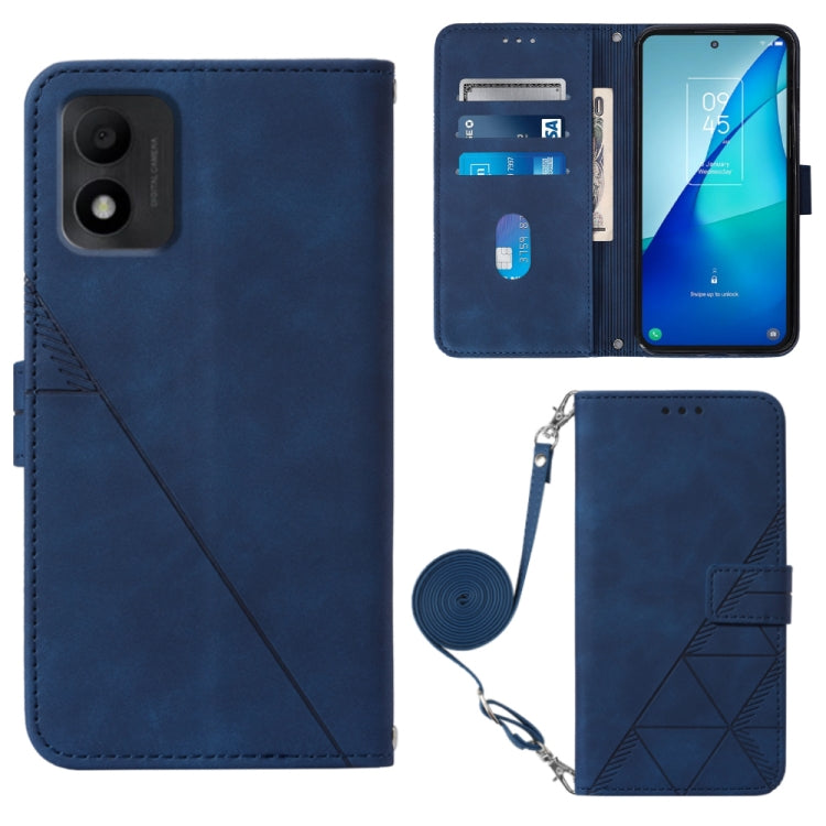 Custodia per cellulare in pelle con flip in rilievo 3D a tracolla, For TCL 30 V 5G T781S / 30XE 5G, For TCL 30Z T602DL, For TCL 303, TCL 305i With fingerprint
