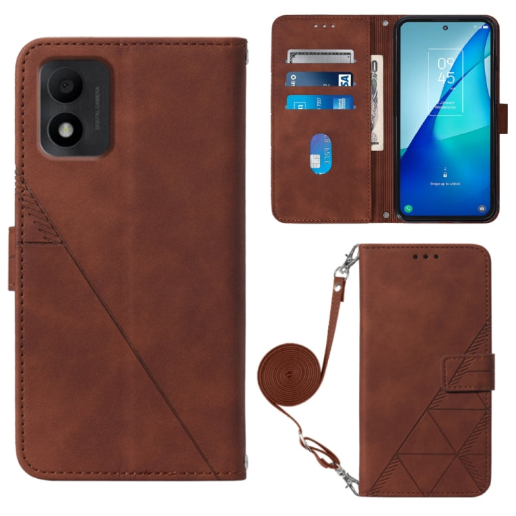 Custodia per cellulare in pelle con flip in rilievo 3D a tracolla, For TCL 30 V 5G T781S / 30XE 5G, For TCL 30Z T602DL, For TCL 303, TCL 305i With fingerprint