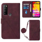Custodia per cellulare in pelle con flip in rilievo 3D a tracolla, For TCL 30XL T701DL, For TCL Stylus 5G, For T-Mobile Revvl 6 5G, For T-Mobile Revvl 6 Pro 5G