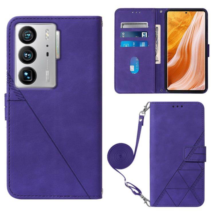 Custodia per cellulare in pelle con flip in rilievo 3D a tracolla, For ZTE Axon 40 Pro, For ZTE Axon 40 Ultra, For ZTE Consumer Cellular ZMAX 5G, For ZTE Nubia Z40S Pro