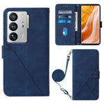 Custodia per cellulare in pelle con flip in rilievo 3D a tracolla, For ZTE Axon 40 Pro, For ZTE Axon 40 Ultra, For ZTE Consumer Cellular ZMAX 5G, For ZTE Nubia Z40S Pro
