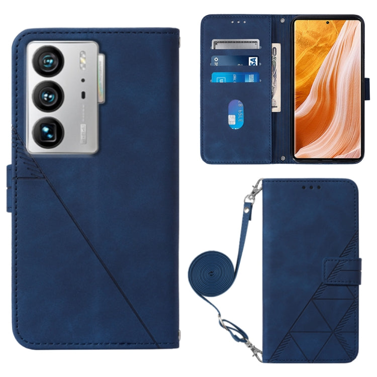 Custodia per cellulare in pelle con flip in rilievo 3D a tracolla, For ZTE Axon 40 Pro, For ZTE Axon 40 Ultra, For ZTE Consumer Cellular ZMAX 5G, For ZTE Nubia Z40S Pro
