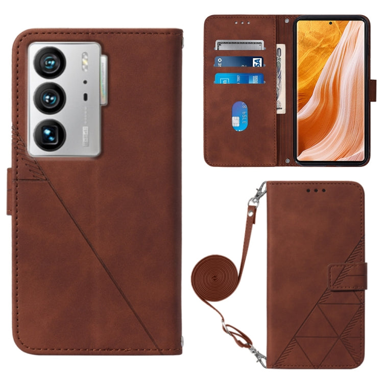 Custodia per cellulare in pelle con flip in rilievo 3D a tracolla, For ZTE Axon 40 Pro, For ZTE Axon 40 Ultra, For ZTE Consumer Cellular ZMAX 5G, For ZTE Nubia Z40S Pro
