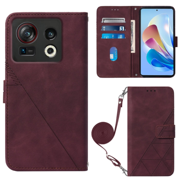 Custodia per cellulare in pelle con flip in rilievo 3D a tracolla, For ZTE Axon 40 Pro, For ZTE Axon 40 Ultra, For ZTE Consumer Cellular ZMAX 5G, For ZTE Nubia Z40S Pro