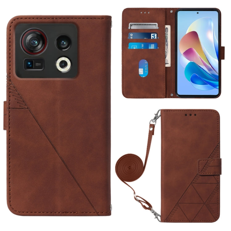 Custodia per cellulare in pelle con flip in rilievo 3D a tracolla, For ZTE Axon 40 Pro, For ZTE Axon 40 Ultra, For ZTE Consumer Cellular ZMAX 5G, For ZTE Nubia Z40S Pro