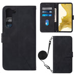 Custodia per cellulare in pelle con flip in rilievo 3D a tracolla, For Samsung Galaxy S23+ 5G, For Samsung Galaxy S23 Ultra 5G, For Sharp Aquos R7 / P7, For Sharp Aquos V6 Plus / V6