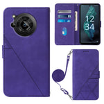 Custodia per cellulare in pelle con flip in rilievo 3D a tracolla, For Samsung Galaxy S23+ 5G, For Samsung Galaxy S23 Ultra 5G, For Sharp Aquos R7 / P7, For Sharp Aquos V6 Plus / V6