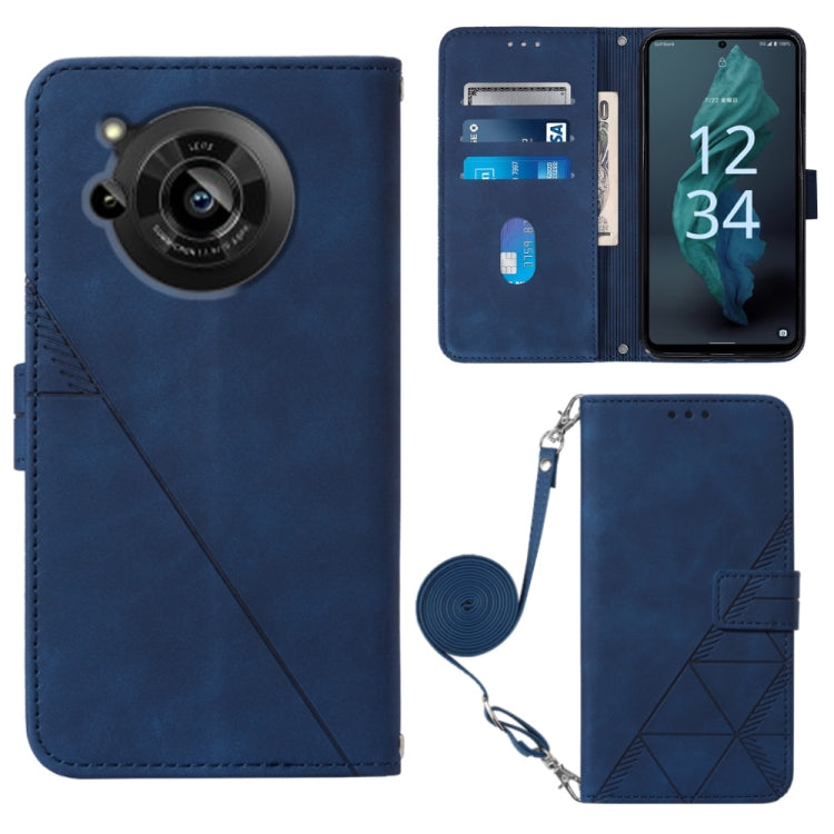 Custodia per cellulare in pelle con flip in rilievo 3D a tracolla, For Samsung Galaxy S23+ 5G, For Samsung Galaxy S23 Ultra 5G, For Sharp Aquos R7 / P7, For Sharp Aquos V6 Plus / V6