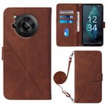 Custodia per cellulare in pelle con flip in rilievo 3D a tracolla, For Samsung Galaxy S23+ 5G, For Samsung Galaxy S23 Ultra 5G, For Sharp Aquos R7 / P7, For Sharp Aquos V6 Plus / V6