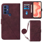 Custodia per cellulare in pelle con flip in rilievo 3D a tracolla, For Samsung Galaxy S23+ 5G, For Samsung Galaxy S23 Ultra 5G, For Sharp Aquos R7 / P7, For Sharp Aquos V6 Plus / V6