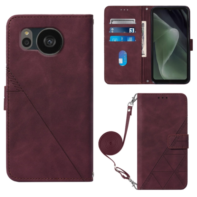 Custodia per cellulare in pelle con flip in rilievo 3D a tracolla, For Sharp Aquos Sense7 Plus, For Sharp Aquos Sense7 SH-V48, For Xiaomi Civi 2, For Xiaomi Redmi A1