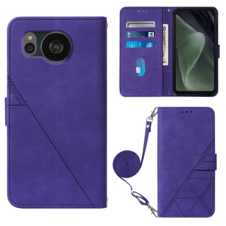 Custodia per cellulare in pelle con flip in rilievo 3D a tracolla, For Sharp Aquos Sense7 Plus, For Sharp Aquos Sense7 SH-V48, For Xiaomi Civi 2, For Xiaomi Redmi A1