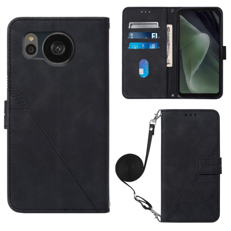 Custodia per cellulare in pelle con flip in rilievo 3D a tracolla, For Sharp Aquos Sense7 Plus, For Sharp Aquos Sense7 SH-V48, For Xiaomi Civi 2, For Xiaomi Redmi A1