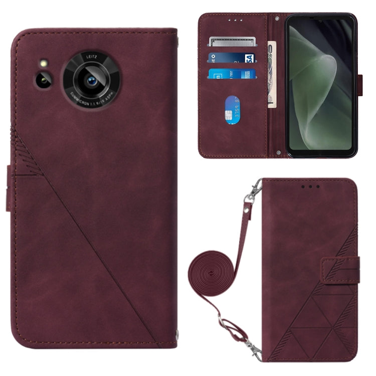 Custodia per cellulare in pelle con flip in rilievo 3D a tracolla, For Sharp Aquos Sense7 Plus, For Sharp Aquos Sense7 SH-V48, For Xiaomi Civi 2, For Xiaomi Redmi A1