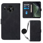 Custodia per cellulare in pelle con flip in rilievo 3D a tracolla, For Sharp Aquos Sense7 Plus, For Sharp Aquos Sense7 SH-V48, For Xiaomi Civi 2, For Xiaomi Redmi A1