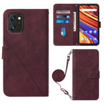 Custodia per cellulare in pelle con flip in rilievo 3D a tracolla, For UMIDIGI Power 7 / Power 7S