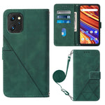 Custodia per cellulare in pelle con flip in rilievo 3D a tracolla, For UMIDIGI Power 7 / Power 7S