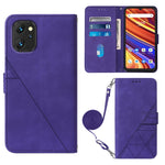 Custodia per cellulare in pelle con flip in rilievo 3D a tracolla, For UMIDIGI Power 7 / Power 7S