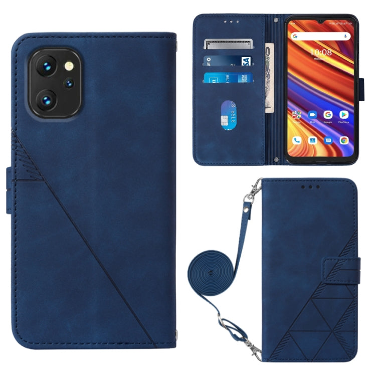 Custodia per cellulare in pelle con flip in rilievo 3D a tracolla, For UMIDIGI Power 7 / Power 7S
