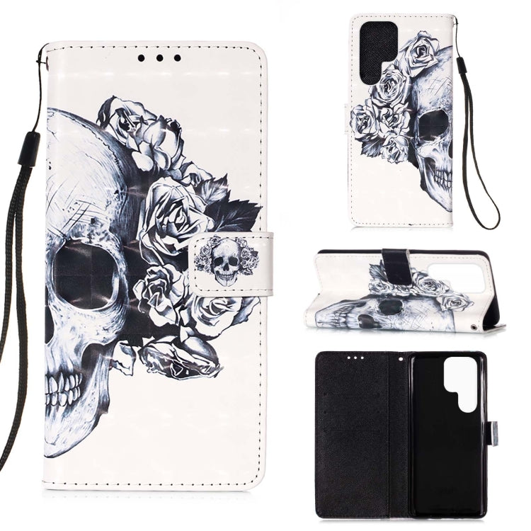 Custodia per telefono in pelle a vibrazione orizzontale con pittura 3D, For Samsung Galaxy S23 Ultra 5G