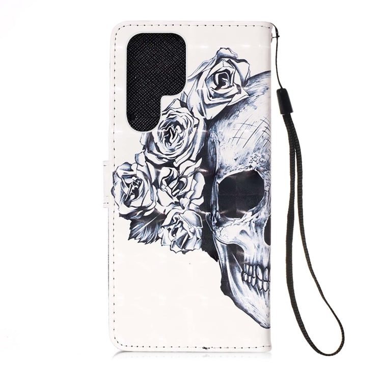 Custodia per telefono in pelle a vibrazione orizzontale con pittura 3D, For Samsung Galaxy S23 Ultra 5G
