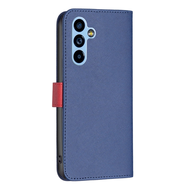 BF13 Custodia per telefono in pelle con trama incrociata abbinata al colore, For Samsung Galaxy A54 5G