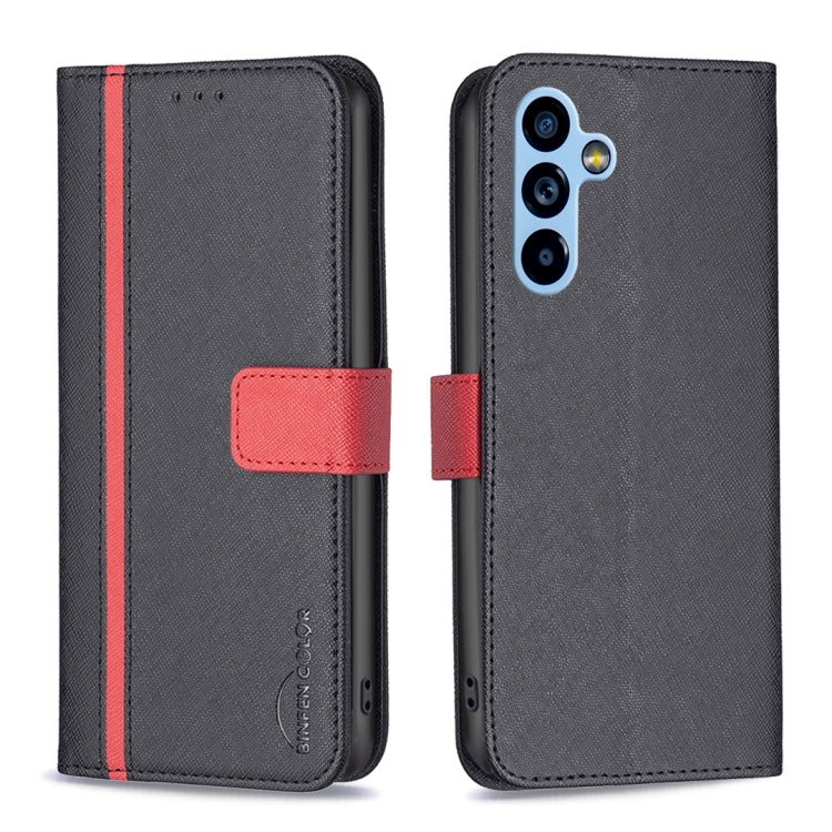 BF13 Custodia per telefono in pelle con trama incrociata abbinata al colore, For Samsung Galaxy A54 5G
