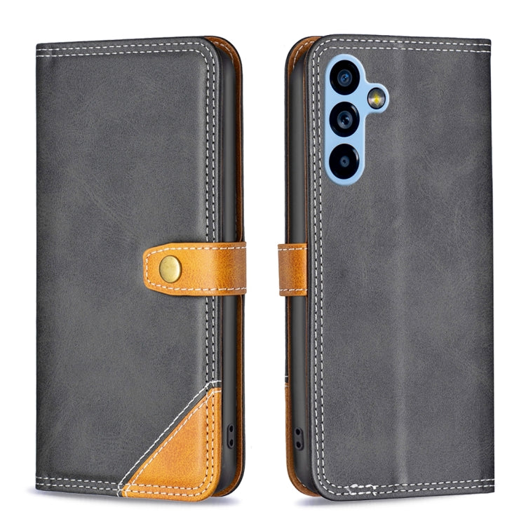 Custodia per telefono in pelle con doppio filo per cucire abbinato, For Samsung Galaxy A54 5G