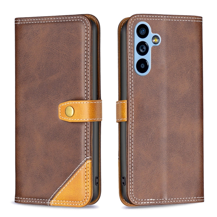 Custodia per telefono in pelle con doppio filo per cucire abbinato, For Samsung Galaxy A54 5G