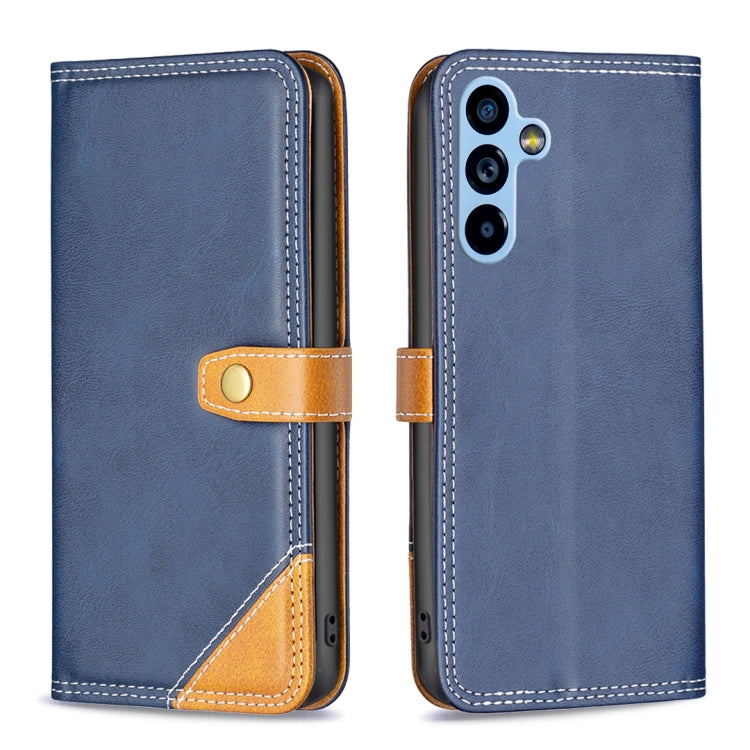 Custodia per telefono in pelle con doppio filo per cucire abbinato, For Samsung Galaxy A54 5G