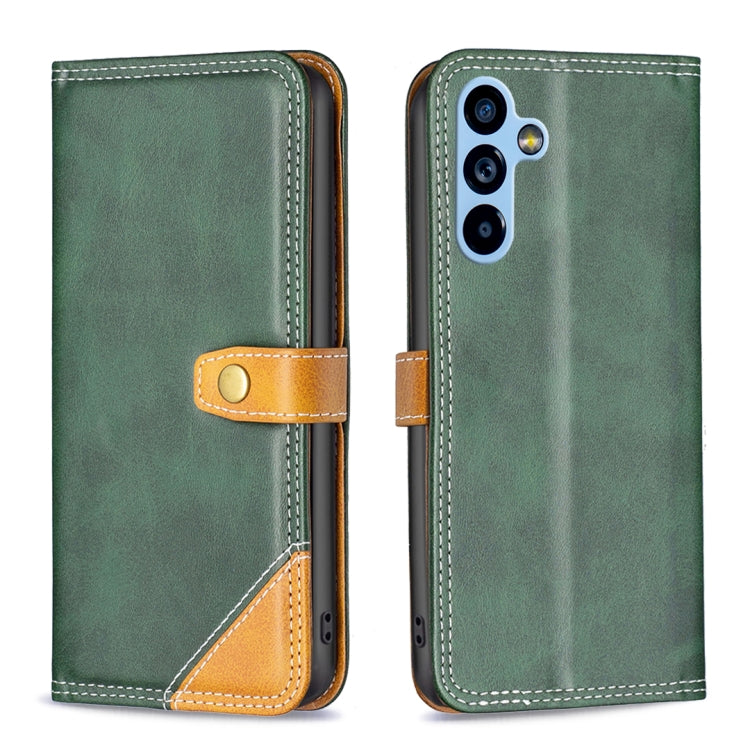 Custodia per telefono in pelle con doppio filo per cucire abbinato, For Samsung Galaxy A54 5G