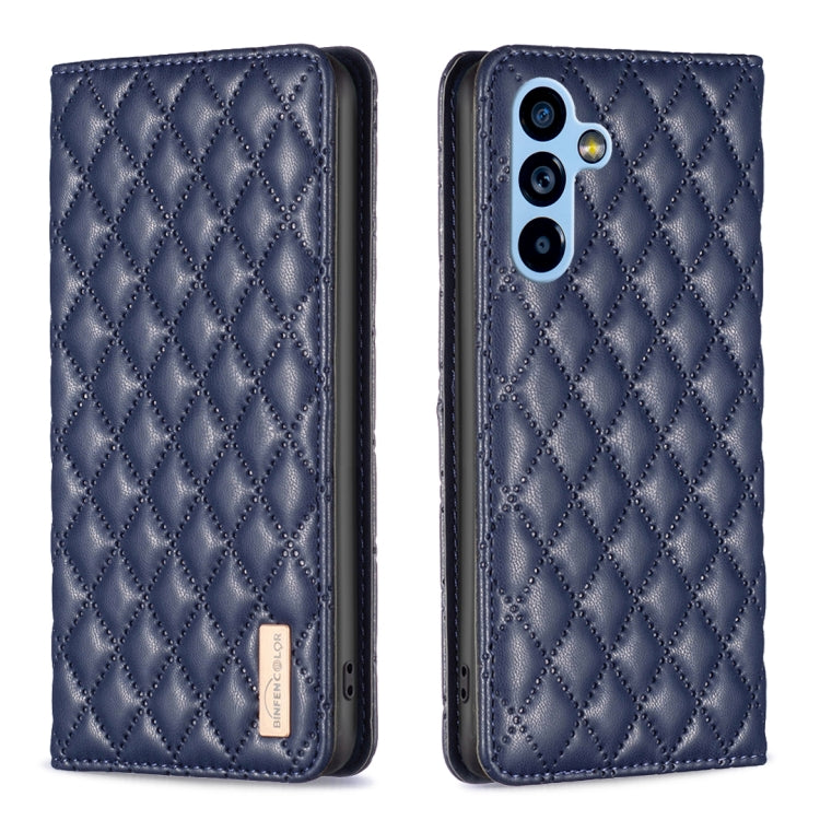 Custodia per telefono a conchiglia in pelle magnetica Diamond Lattice, For Samsung Galaxy A54 5G