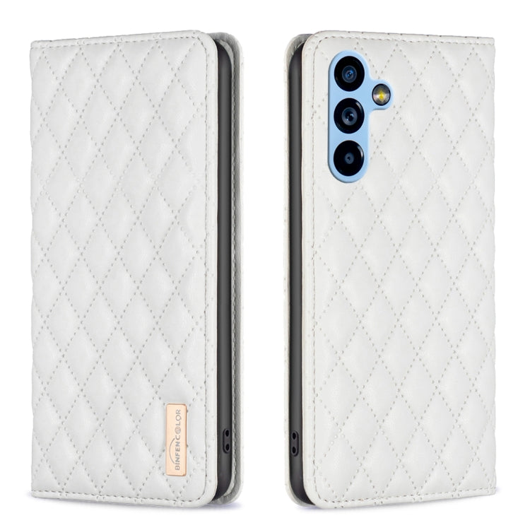 Custodia per telefono a conchiglia in pelle magnetica Diamond Lattice, For Samsung Galaxy A54 5G