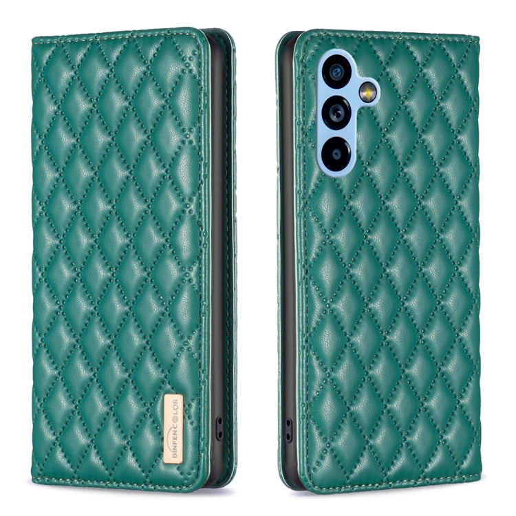 Custodia per telefono a conchiglia in pelle magnetica Diamond Lattice, For Samsung Galaxy A54 5G