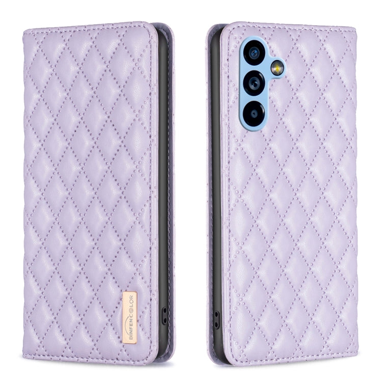 Custodia per telefono a conchiglia in pelle magnetica Diamond Lattice, For Samsung Galaxy A54 5G