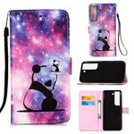 Custodia per telefono in pelle tinta unita con motivo a disegno colorato, For Samsung Galaxy A14 5G, For Samsung Galaxy S23 5G, For Samsung Galaxy S23+ 5G