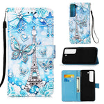 Custodia per telefono in pelle tinta unita con motivo a disegno colorato, For Samsung Galaxy A14 5G, For Samsung Galaxy S23 5G, For Samsung Galaxy S23+ 5G