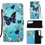 Custodia per telefono in pelle tinta unita con motivo a disegno colorato, For Samsung Galaxy A14 5G, For Samsung Galaxy S23 5G, For Samsung Galaxy S23+ 5G