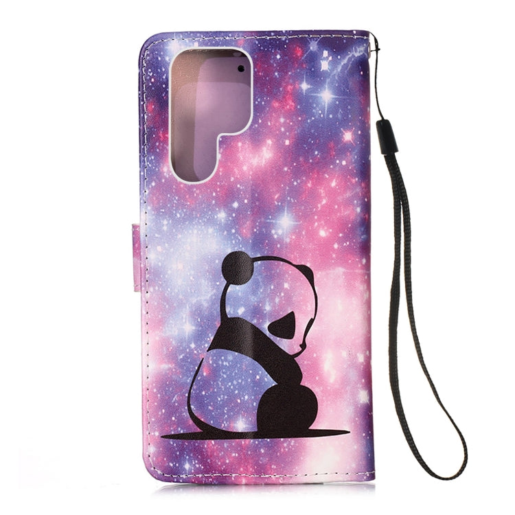 Custodia per telefono in pelle tinta unita con motivo a disegno colorato, For Samsung Galaxy S23 Ultra 5G