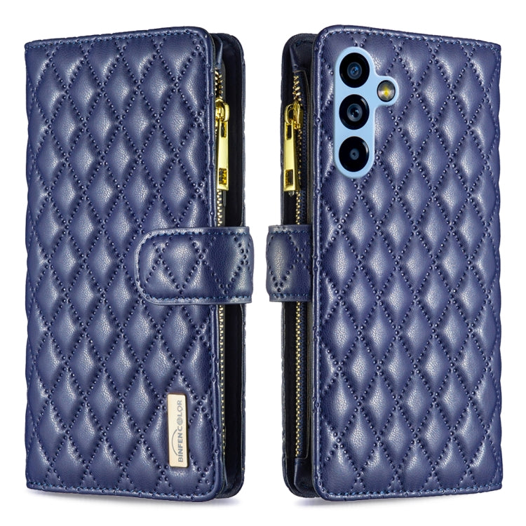 Custodia per cellulare a conchiglia in pelle con portafoglio con cerniera Diamond Lattice, For Samsung Galaxy A54 5G