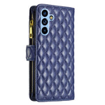 Custodia per cellulare a conchiglia in pelle con portafoglio con cerniera Diamond Lattice, For Samsung Galaxy A54 5G