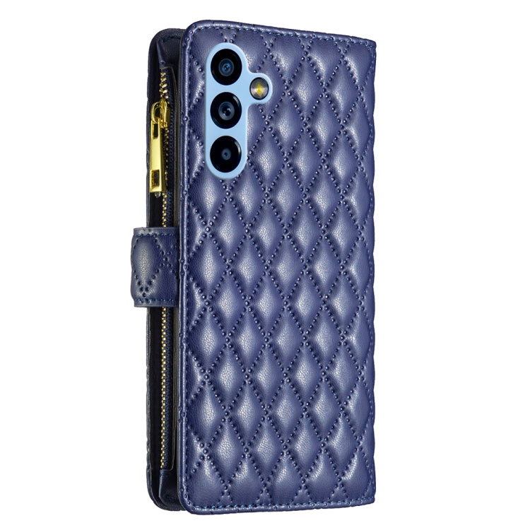 Custodia per cellulare a conchiglia in pelle con portafoglio con cerniera Diamond Lattice, For Samsung Galaxy A54 5G