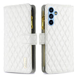 Custodia per cellulare a conchiglia in pelle con portafoglio con cerniera Diamond Lattice, For Samsung Galaxy A54 5G