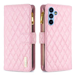 Custodia per cellulare a conchiglia in pelle con portafoglio con cerniera Diamond Lattice, For Samsung Galaxy A54 5G