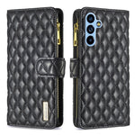 Custodia per cellulare a conchiglia in pelle con portafoglio con cerniera Diamond Lattice, For Samsung Galaxy A54 5G