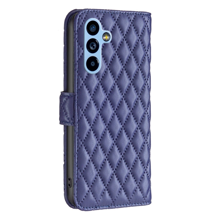 Custodia per telefono a conchiglia in pelle con portafoglio Diamond Lattice, For Samsung Galaxy A54 5G