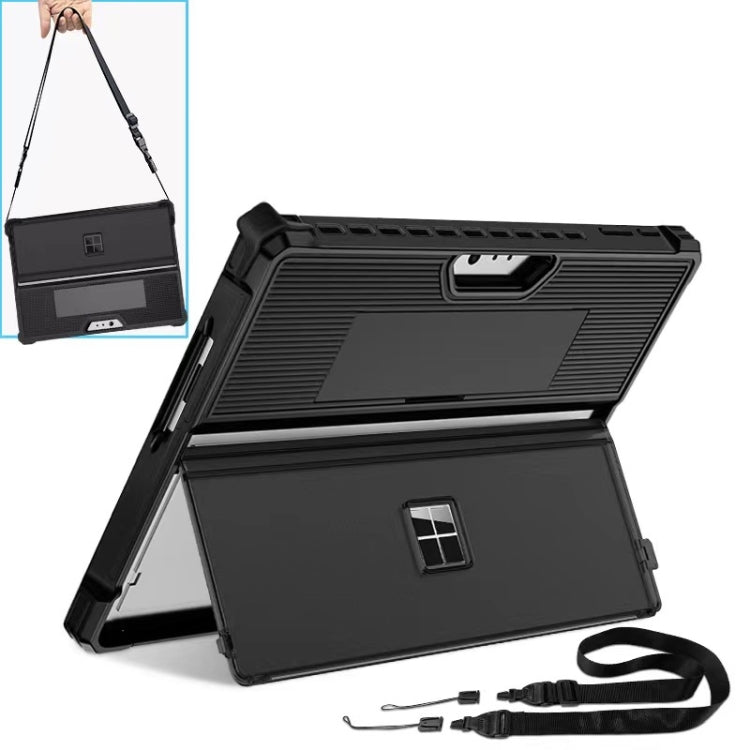 Custodia per tablet vuota a strisce con coperchio del supporto e tracolla, For Microsoft Surface Pro 8, For Microsoft Surface Pro 9