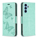Custodia in pelle con motivo a due farfalle in rilievo, For Samsung Galaxy A54 5G