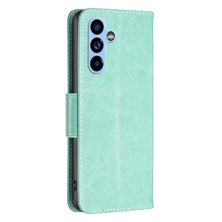 Custodia in pelle con motivo a due farfalle in rilievo, For Samsung Galaxy A54 5G